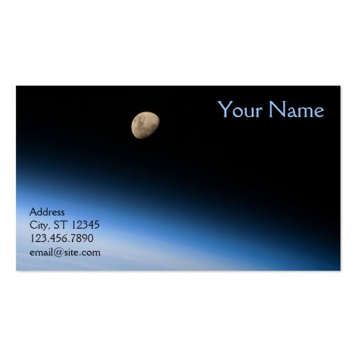 Gibbous Moon from Orbit Business Card (front side)