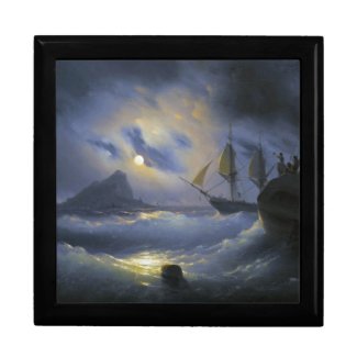 Gibraltar by Night Ivan Aivasovsky seascape waters Keepsake Boxes