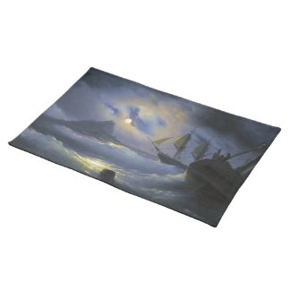 Gibraltar by Night Ivan Aivasovsky seascape waters Placemats
