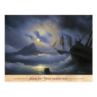 Gibraltar by Night Ivan Aivasovsky seascape waters Post Card