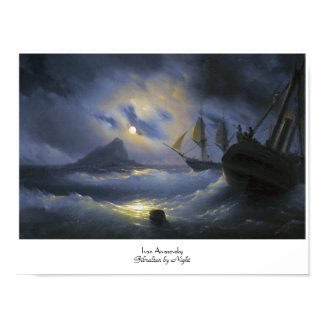 Gibraltar by Night Ivan Aivasovsky seascape waters Poster