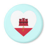 Gibraltar Flag Heart Refrigerator Magnets