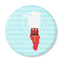 Gibraltar Flag Map full size Fridge Magnet