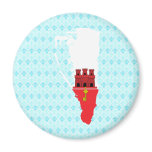 Gibraltar Flag Map full size Fridge Magnet