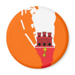 Gibraltar flag map magnet