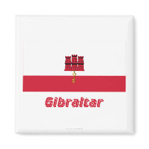 Gibraltar Flag with Name Fridge Magnets