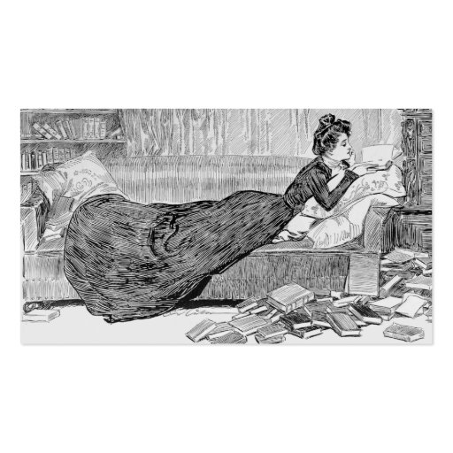 Gibson Girl Reading Business Card