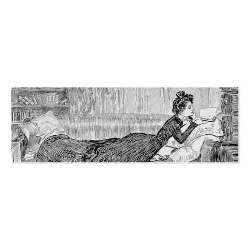 Gibson Girl Reading Business Card Templates (front side)