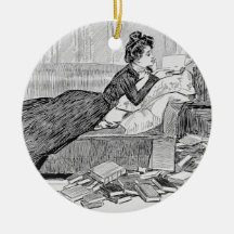 Gibson Girl Reading Christmas Tree Ornaments