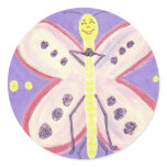 Giddy Butterfly round stickers