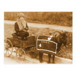 Giddy up, Billy! Vintage Goat Girl in Wagon Post Cards