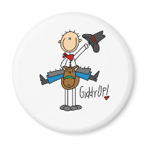 Giddy Up! Cowboy Stick Figure Magnet