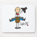 Giddy Up! Cowboy Stick Figure Mousepad by stick_figures Giddy Up! Cowboy Stick Figure Mousepad