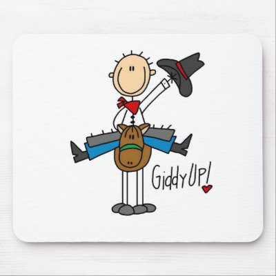 Giddy Up! Cowboy Stick Figure Mousepad by stick_figures