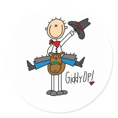 Giddy Up! Cowboy Stick Figure Sticker by stick_figures