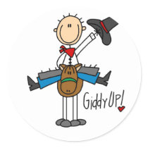 Giddy Up Cowboy Tshirts and gifts stickers by stick_figures Giddy Up Cowboy Tshirts and gifts stickers