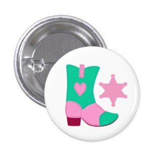 Giddy Up Cowgirl Button 1 Inch Round Button