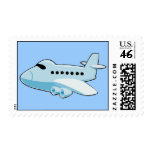 gif_airplane_002 BLUE Cartoon Airplane Postage Stamps