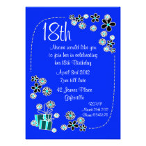 Gift and Flowers 18th Birthday Invitation invitations