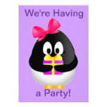 Gift Bearing Penguin Personalized Invite