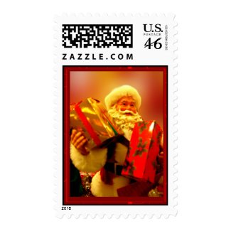 Gift bearing Santa Claus stamp
