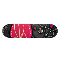 Gift Box PINK BLACK WHITE EMO GIRLY BACKGROUNDS WA Skate Decks