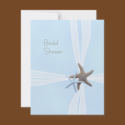 Gift Box Starfish Shower Invitations, 5x4 invitation