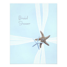 Gift Box Starfish Shower Invitations, 5x4