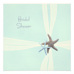 Gift Box Starfish Square Shower Invitations