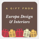 Gift boxes with bows business gift tag label stickers