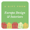 Gift boxes with bows green business gift tag label sticker