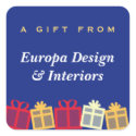 Gift boxes with bows navy business gift tag label sticker