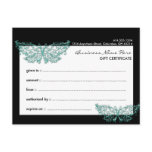 Gift Certificate 2 : Beautiful Turquoise Butterfly Post Cards