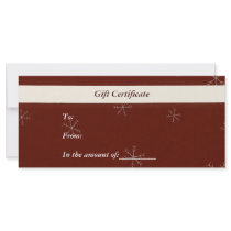 Gift Certificate-Christmas-Business Rack Card rack cards