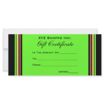 Gift Certificate rainbow stripes Rack Card Design