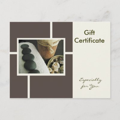 Gift Certificate Templates on Gift Certificate Template Flat Stones   Candle Post Card From Zazzle