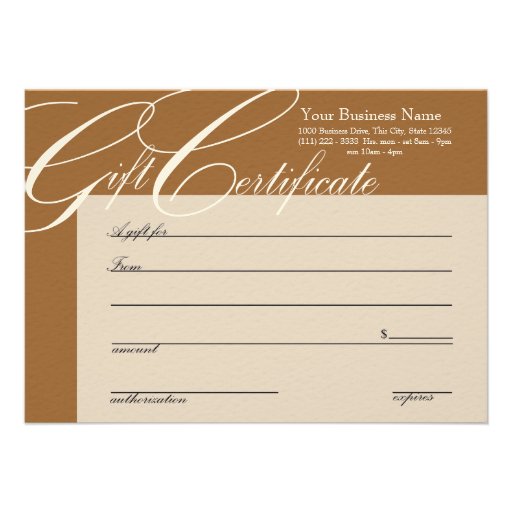 Gift Certificate Template Personalized Invites