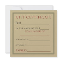 Gift Certificates For Businesses Custom Invites