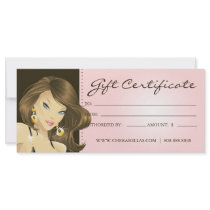 Gift Certificates Hair Salon Pretty Woman Pink Rack Card