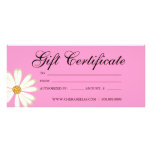 Gift Certificates Salon Daisy Flower pink Custom Rack Cards