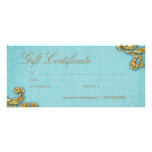 Gift Certificates Salon Spa Gold Leaf Blue Rack Cards