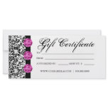 Gift Certificates Salon Spa Pink Damask Jewelry Personalized Rack Card
