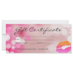 Gift Certificates Salon Spa Pink Lips &amp; Lights Customized Rack Card
