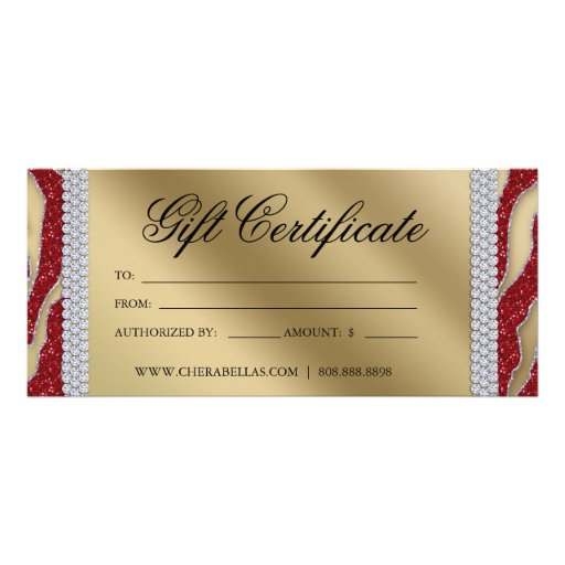 Gift Certificates Tanning Salon Jewelry Christmas Rack Card Template 