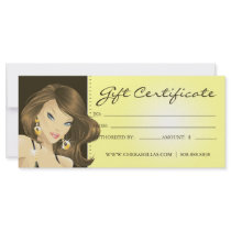 Gift Certificates Tanning Salon Pretty Woman Ylw Custom Rack Cards