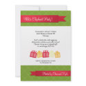 Gift exchange red ribbon green Christmas party invitation