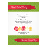 Gift exchange red ribbon green Christmas party Personalized Announcement