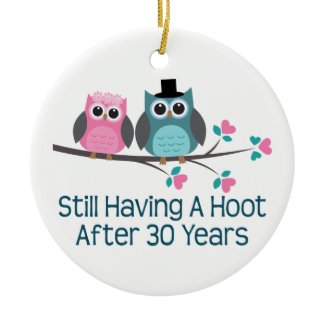 Gift For 30th Wedding Anniversary Hoot Christmas Tree Ornaments