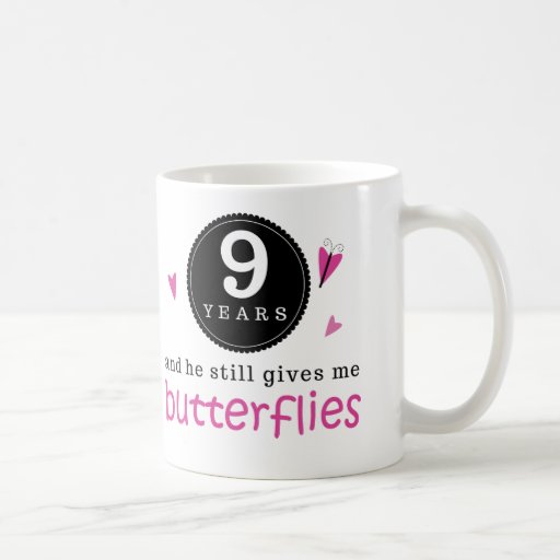 Gift For 9th Wedding Anniversary Butterfly Coffee Mug