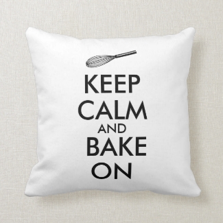 Gift for Baker Keep Calm and Pillow Kitchen Whisk
